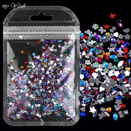 Myyeah Nail Art Glitter Crystal Diamond Rhinestones Flatback Multi-color Irregular 3D Nail Jewelry DIY Manicure Decorations
