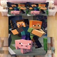 minecraft Fitted Bedsheet pillowcase Bed set 3D printed Single/Super single/queen/king customize beddings korean cotton