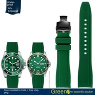 ✻ สายนาฬิกายางซิลิโคนปลายโค้งสำหรับผู้ชาย Rolex Water Ghost seiko citizen tissot 20MM 22MM sport Wri