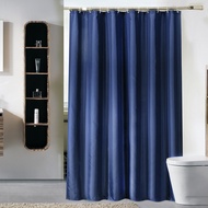 Polyester Fabric Waterproof Bathroom Curtain, Dark Blue Pattern (Size 2.0x2.4m)