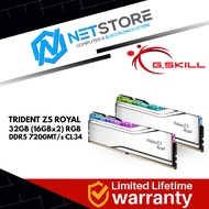 G.SKILL TRIDENT Z5 ROYAL 32GB (16GBx2) RGB DDR5 7200MT/s CL34 SILVER RAM - F5-7200J3445G16GX2-TR5S