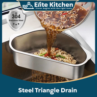 Elite Kitchen - 304 Stainless Steel Triangle Drainer Basket Food Leftover Filter Sink Basket Penapis Sisa Makanan Sink
