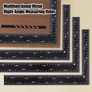 Right Angle Iron Ruler - Carpenter Rectilinear Scale - Metal L-shaped Ruler - Leathercraft Measuring