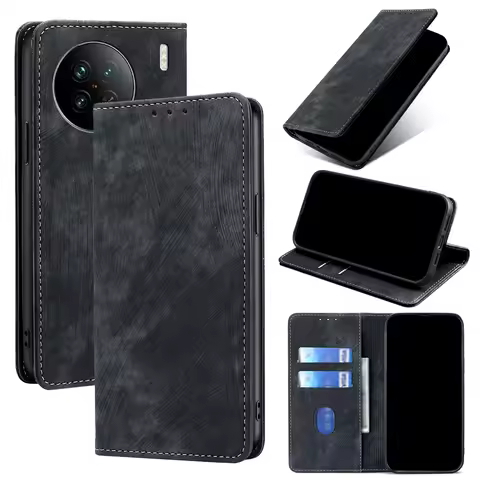 Magnetic Wallet Phone Case for VIVO X90 X80 X70 X60 X50 Pro Plus Lite X90S X50E Flip Cover Card Slot