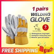 1 Pair of Work Glove Safety Glove Safety Work Welding Glove Sarung Tangan Welding Kerja Leather Glov