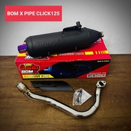 BOM RANGSIT BomX Exhaust Pipe for CLICK,SPORTY,MIO I 125, NMAX V1,AEROX V1,PCX160, & NMAXV2/AEROXV2