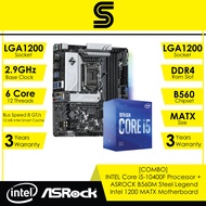[COMBO] INTEL Core i5-10400F Processor + ASROCK B560M Steel Legend Intel 1200 MATX Motherboard