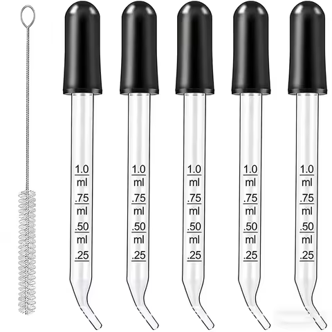 Essential oil eye dropper, pipette dropper, with black rubber tip, 1 ml dropper measurer, liquid dro