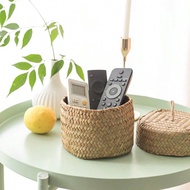 1 hộp đựng rong biển dệt tay phong cách Bắc Âu có nắp, hộp đựng đồ để bàn đa năng thủ công'sáng tạo