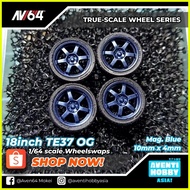 ┇ ✌ ☃ 1/64 Wheelswap TE37 MAG BLUE ( 10mm x 4mm )