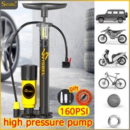 【160 PSI 】High Pressure Bicycle Pump tyre With Gauge Air Pump for Bike/Motorcycle/MTB/Car/Football/B