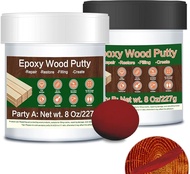 Epoxy Putty - 16 oz White Epoxy Wood Filler 2-Part Stainable Structural Filler Putty Kit Wooden Floo