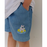 Children's Denim Shorts Puppy Surf Family Set With Dog Embroidery Boy Shorts Kids Shorts