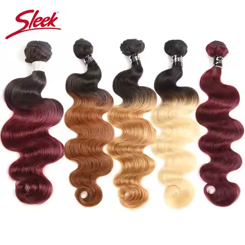 Sleek T1B/613 Blonde Bundles Brazilian Hair Body Wave 100% Human Hair Extension 1 Pc Remy Hair 10 To