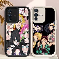 C-6 Demon Slayer Black White Casing for VIVO Y75 V23E V50 V23 Y200 Lite 5G