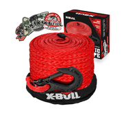 X-Bull Synthetic Winch rope forged winch hook red color