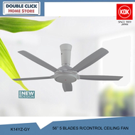 KDK K14YZ GY 56" 5 Blade Remote Control Ceiling Fan - Grey