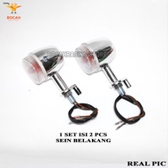 BOCAHRACING - [PAKET FULL SET] Lampu Sein Sen Motor Honda Scoopy Karbu Depan Dan Belakang Nyala Kuning