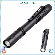 AMBER LED Flashlight, Waterproof Portable Pen Shape Flashlight, Torch Light Mini LED Pen Clip Lighti