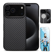 【A Boutique】 Aramid Fiber Case for iPhone 17 Pro Max & 17Pro Compatible MagSafe Aluminum Alloy Metal