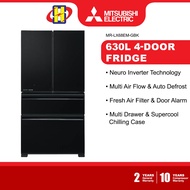 Mitsubishi Refrigerator (630L/Glass Brilliant Black) Inverter Automatic Ice Maker Multi-Door Fridge MR-LX68EM-GBK