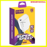 [HWARTZ] Travel Charger V-GeN VTC1-42 20W Fast Charging QC3.0 PD Type C Super Speed