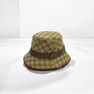 GUCCI 經典雙G LOGO帆布漁夫帽576587