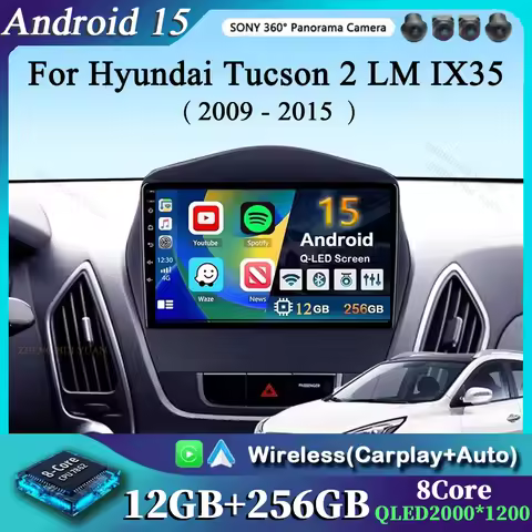 For Hyundai Tucson 2 LM IX35 2009 - 2015 Android 15 2K QLED Car Radio Multimedia Video Player GPS st