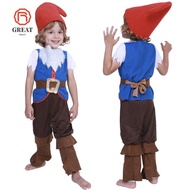 GREAT Child Boys Dwarf Cosplay Costume, Xmas Suit Dress Up Seven Dwarfs Gnome Costume,  Fairy Tale C
