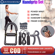 Handgrip set 5-60Kg Finger Exercise Skipping Power Wrist Alat Gym Fitness / Alat Fitness 4in1 Handgrip Set Power Wrist Skipping Finger Exercise Alat Fitness Alat Gym Satu Set/Wrist Hand / Power Wrist /Alat Gym Fitness Satu Set 4in1