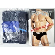 Original Forest Men Underwear Mini Brief Microfiber Spandex Seluar Dalam Lelaki (3pcs XL Size - Blac