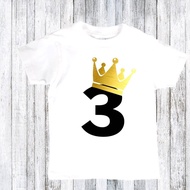 Prince Themed Boy 2nd 3rd 4th 5th Kids Boys T-shirt Children's Clothes number 2-9 Birthday Party Dec