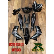 COVER SET LC135 V1 RACING FULL BODY COVER SET EXCITER MATT BLACK RC 57 YAMAHA LC135 V1 RAPIDO