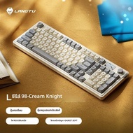 LANGTU L98 คีย์บอร์ดเงียบบลูทูธไร้สาย 2.4g การแข่งขัน GAMING และสํานักงานพิมพ์ดีดทรงกลม Keycaps ปะเก