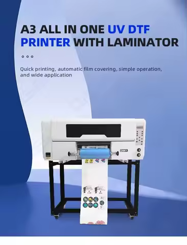 Hot Selling High Shine Versatile A3 UV DTF Film Printer | 30cm Golden Film Crystal Film with I1600 I