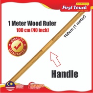 Wood Ruler 100cm 1 Meter with Handle Pembaris Kayu Panjang Tukang Jahit Tailoring Cikgu Sekolah WR10