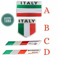 ITALY ITALY Flag Car Emblem Sticker Aluminum Material
