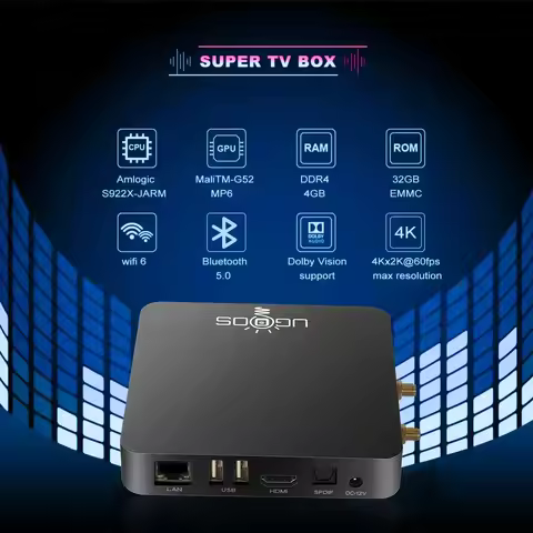 UGOOS AM6B PLUS Amlogic S922X-J 2.2Ghz Android 9.0 Smart Tv Box 4GB 32GB WIFI6 1000M Set Top Box 4K 