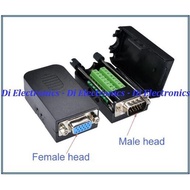VGA DB15 Solderless Terminal 3 Row 15 Pin Cover Box Display Connector