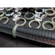 ♡KLF888♡ Natural Burmese Jadeite Jade Icy Green Floating Green  Bangle Rings