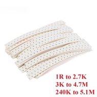 1000pcs/420pcs 0805 SMD Resistor Resistance Assorted Kit 5% Sample Kit 240K ~5.1M 1% 3K ~ 4.7M 1% 1R