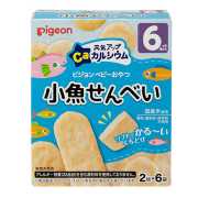 Pigeon貝親 6月以上寶寶零食 元氣補鈣零食 小魚米餅 2片×6袋 24g
