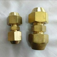 Double Nepel Nut Kuningan Ac Uk 1/4 Dan 3/8 Untuk Ac 1Pk (Kode 07)