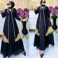 Gamis Abaya Turkey Jersey Mix Ceruty Model Rompi 77 Dzk