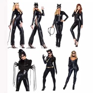 Long Halloween Bodysuit Catsuit Catwoman Batgirl Patent Leather Cosplay DS Nightclub Stage Costume