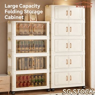 【SG STOCK】Foldable Storage Cabinet Chest Stackable Storage box Cabinet Wardrobe Organizer 48CM