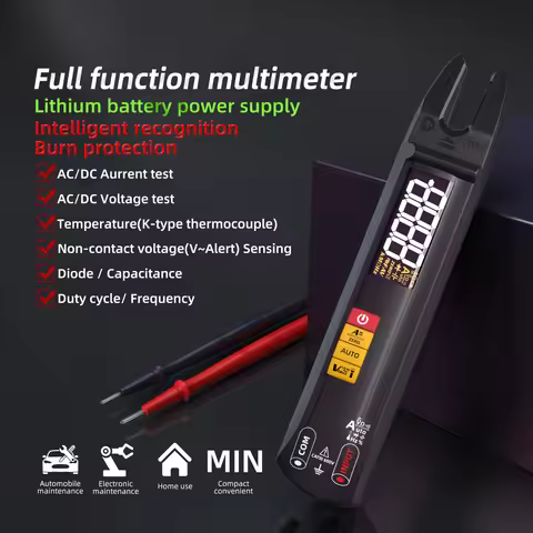 U1/U0 Digital Clamp Multimeter Rechargeable Automatic Current Voltage Non-Contact Induction Temperat