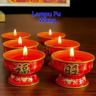 New Year Fuwang Butter Lamp Candle 8 Hours Metal Lamp Holder Household Smokeless Odorless Candle Chi