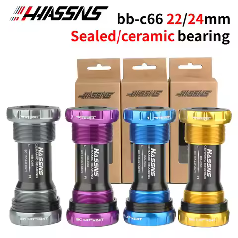 HASSNS Ceramic bottom bracket Thread 24mm 68 / 73MM Sealed ceramic Bearings Bottom Bracket For Shima