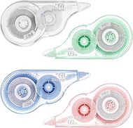 JEFURE 4 Pcs Colorful Core Correction Tape, 39.37 Ft White Wrong Out Tear-Resistant Bulk, Instant Co